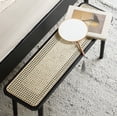 thumbnail image 2 of GZXS 47.24" Dining Bench with Handwoven Rattan Seat, Farmhouse Solid Wood Bench for Entryway,Living Room,Kitchen and Bedroom (Black), 2 of 9