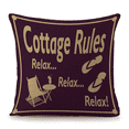 thumbnail image 1 of Cottage Rules Linen Throw Pillow, 1 of 1