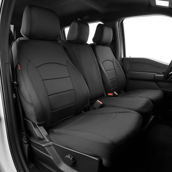 EKR Custom Fit F150 Car Seat Covers for 2015- 2020 Ford F150 SuperCab XL, XLT, Lariat & 2017-2022 F250/F350 SuperDuty XL/XLT/Lariat,Front Rear Full set, Pet Friendly,,Waterproof,Neoprene(Black)