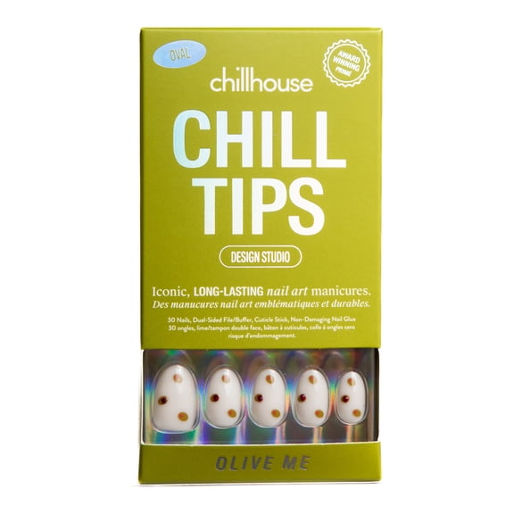 Chillhouse Chill Tips Press On Nails, Olive Me, Oval Style, 30 Count