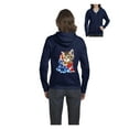 thumbnail image 1 of "Mom's Favorite - Women's Sweatshirt Full-Zip Pullover, up to Women Size 3XL - American Flag 4th of July Kitty", 1 of 5
