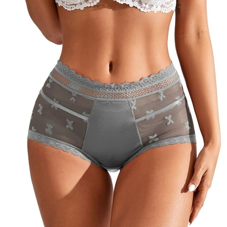 (2-Pack) Puawkoer Womens Underwear Lace Seamless Maternity Underwear Plus Size 4Xl Bikini Lace Underwear Half Cotton Underwear for Women Bikini Back Coverage Panties