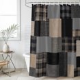 thumbnail image 6 of Gray Gingham Shower Curtain Set - Small 36" x 72" Washable Bathtub Curtain with 12 Hooks, Abstract Buffalo Plaid Solid Color Patchwork Waterproof Fabric Stall Shower Curtains for Bathroom Décor, 6 of 8
