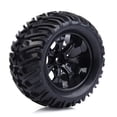 thumbnail image 5 of 4pcs Rc Car Tires, Y-Shaped Pattern Tyre Rubber Tires With Hubs, For 1/10 Scale Rc Truck Model Vehicle Accessories(7/10 Holes) [Black 7-hole outline], 5 of 8