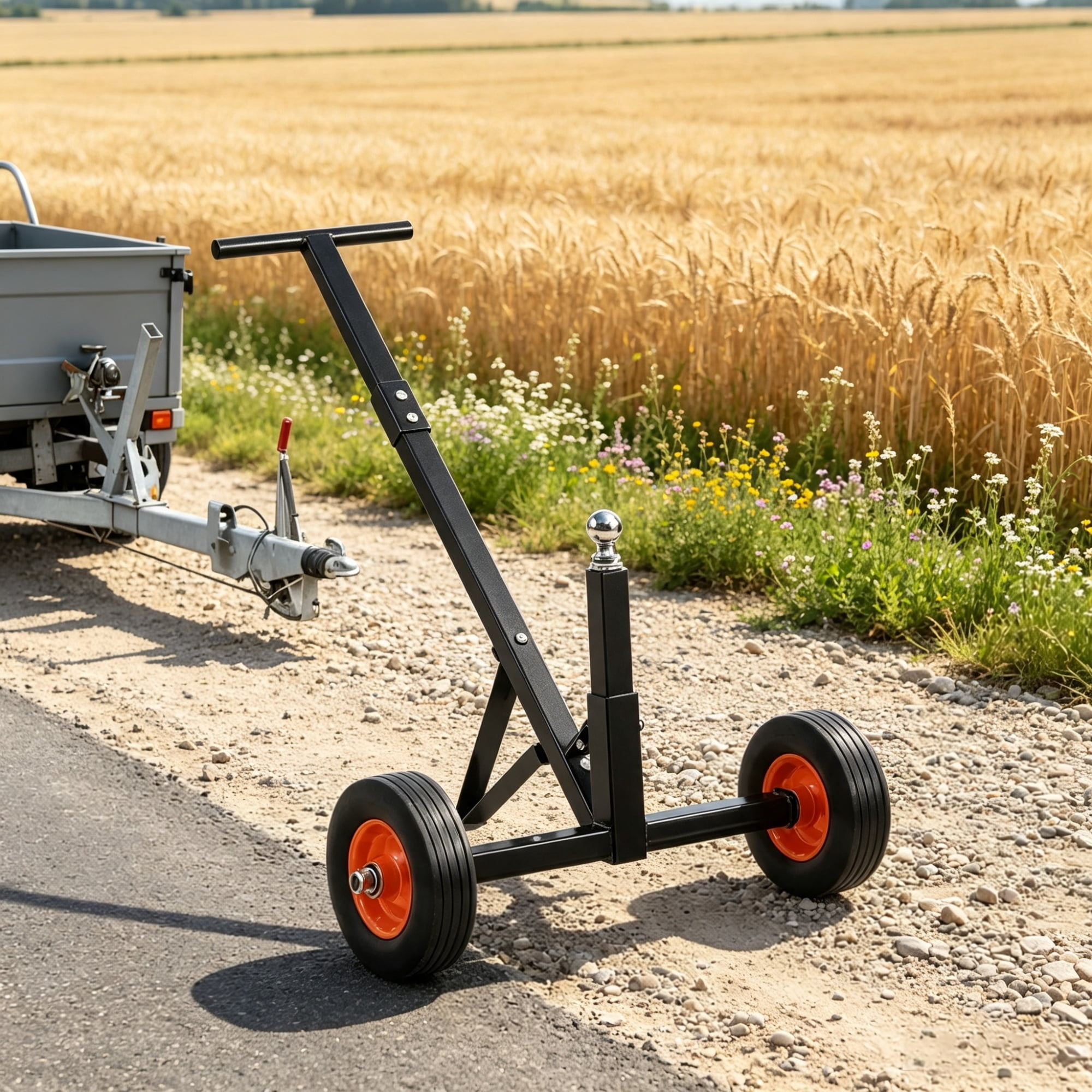 600lbs Trailer Dolly, with 1-7/8 in Hitch Ball & 10 in Solid Tires for RV & Boat