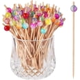 thumbnail image 1 of 100-Pack Cocktail Sticks, Colorful Wooden Toothpicks Cocktail Picks for Party Appetizers - 4.72 inch, 1 of 5