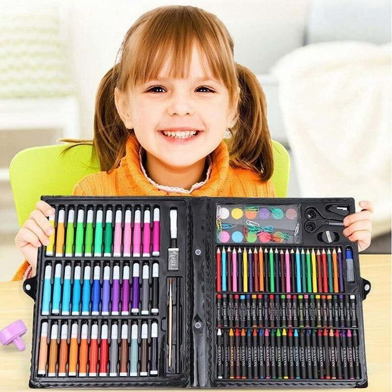 150-Piece Art Set, Deluxe Professional Color Set, Art Kit for Kids and  Adult, With Compact Portable Case (Pink) 