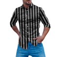 thumbnail image 1 of Camisas Para Hombre Camisa de manga larga con botón de solapa y estampado digital abstracto casual para hombre (Grey, M), 1 of 5