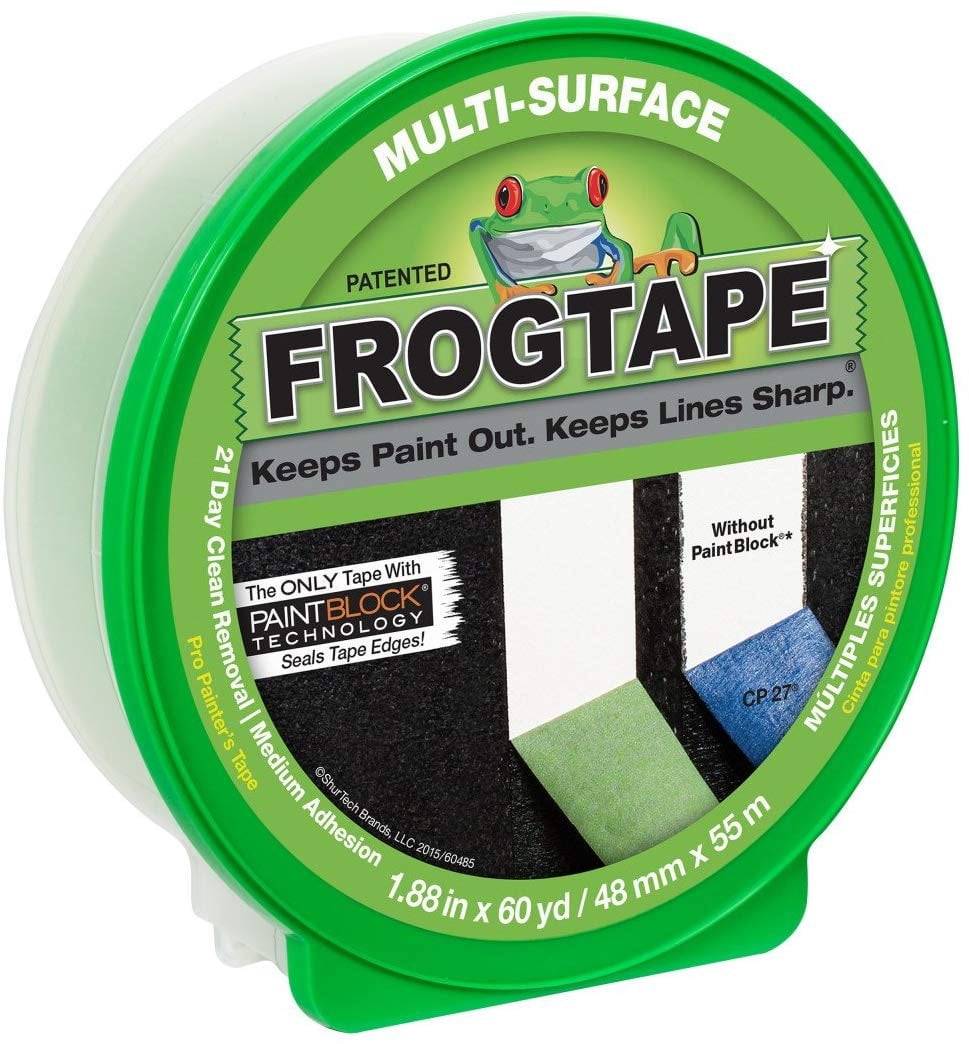 FrogTape 1358464 Multi-Surface Painting Tape, 1.88 Inches Wide x 60 Yards Long, Single Roll, Green