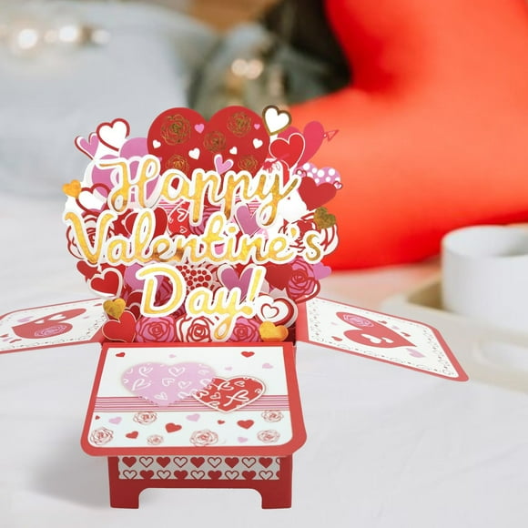 Cqxid Desktop Ornament Under $10 Sweet Valentine’s Day Up Card With Sturdy Envelope Cute Anniversary Birthday Gifts For Husband Wife Funny 3D Encouragement Card For Her Him