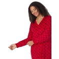 thumbnail image 4 of Aria Women’s Super-Soft Velour 46” Long Sleeve V-Neck Sleepwear Lounger, Sizes XS-4X, 4 of 7