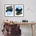 thumbnail image 2 of Stupell Industries Energetic Blue Brush Strokes Abstract Ombre Black Framed, 16 x 20, Design by Emma Caroline, 2 of 7