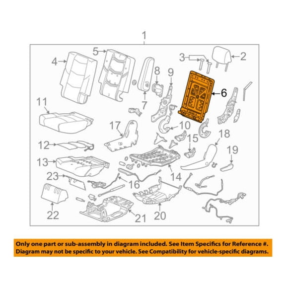 GM OEM Second Row Back Rear Seat-Seat Back Frame 23235045
