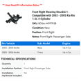 thumbnail image 2 of Front Right Steering Knuckle 1 - Compatible with 2003 - 2005 Kia Rio 1.6L 4-Cylinder 2004, 2 of 2
