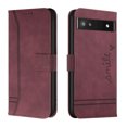 thumbnail image 1 of Premium Wallet Case for Google Pixel 6A, Credit Card Slots Holder Magnetic Clasp Flip Cover with Kickstand Soft Silicone Luxury PU Leather Shockproof Anti-Fingerprints Case,Winered, 1 of 8