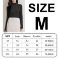 thumbnail image 2 of Camisas de manga larga con cuello alto para mujer, moda de otoño, capas básicas, ajustadas, ropa interior térmica suave, color negro, 2 of 7