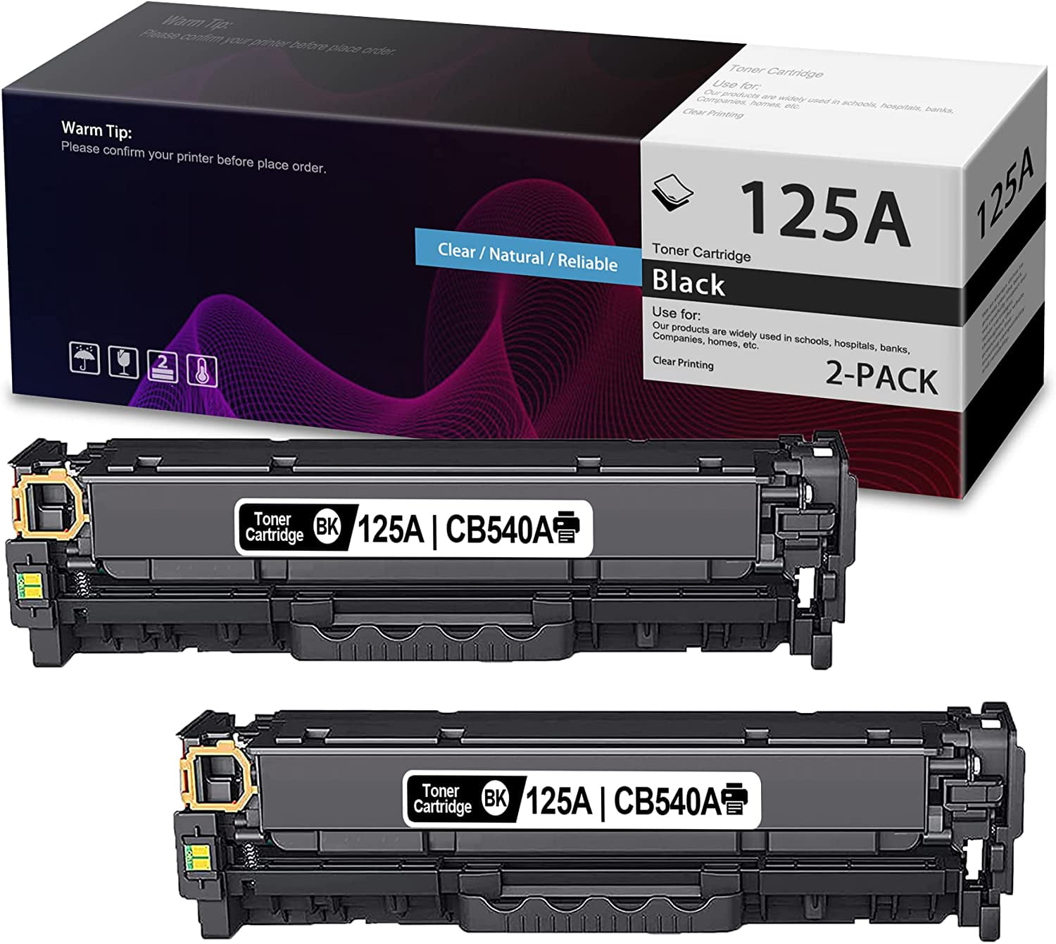 Pesimista Inválido obesidad 3000 pages】 Super High Yield Compatible 125A | CB540AD Remanufactured toner  cartridge Replacement for HP Color CP1515n CP1518ni CP1215 CM1312 MFP  CM1312nfi MFP Printer(Black,2-Pack) - Walmart.com