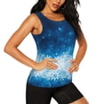 thumbnail image 2 of Gukieu Blue Glitter Sparkles Print Women's Quick-drying Fitness Vest, Round Neck Sleeveless Fitness T-shirt, Suitable for Yoga, Sports-X-Large, 2 of 7