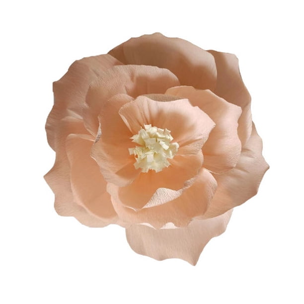 Xiao Hua 3 flores de papel crepé de 8 pulgadas para decoración de pared, flores para bodas, fondos florales, baby shower, fiestas de cumpleaños, fondos de fotos, arcos, guarderías, color melocotón.