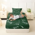 thumbnail image 4 of Feelyou Deep Green Dinosaur Twin Sheet Sets for Boys Men, Retro Line Wildlife Art Bedding, Green, 3-Piece, 4 of 5