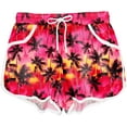 thumbnail image 2 of Women Summer Board Shorts Hawaiian Tropical Print Beach Swim Shorts with Pockets, 2 of 10