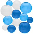 thumbnail image 1 of Faroles de papel de la serie Peywot Blue, 12 unidades, varios tamaños, 1 of 8