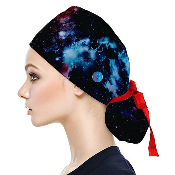 Scrub Cap With Buttons Print Bouffant Hat For Womens and Mens sun hats for women Hat for women Multicolor