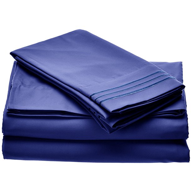 Elegance Linen® Wrinkle Resistant 4Piece Bed Sheet Set 1500 Thread Count Silky Sof tSheet Set
