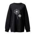 thumbnail image 2 of Gibobby Sudadera oversize mujer Sudadera de Forro Polar con Cuello Redondo Sudadera para Mujer(Negro,XG), 2 of 3