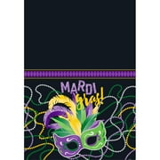 Festive Mardi Gras Plastic Party Tablecloth, 84 x 54in