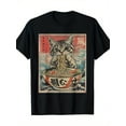 thumbnail image 2 of Cat Ramen Anime T-shirt For Men, 100% Fabric, Crew Neck, Short Sleeve, Regular Fit, Weekend Casual Wear, All-season Casual Wear, 180gsm - Ideal For Valentines New Year'S Day Father'S Day Christmas, 2 of 8