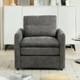 thumbnail image 5 of Euroco Modern Chenille Accent Armchair with Double-Layered Cushion, Detachable Lumbar Pillow & Ergonomic Armrests, Neutral Fabric Upholstery, 5 of 7