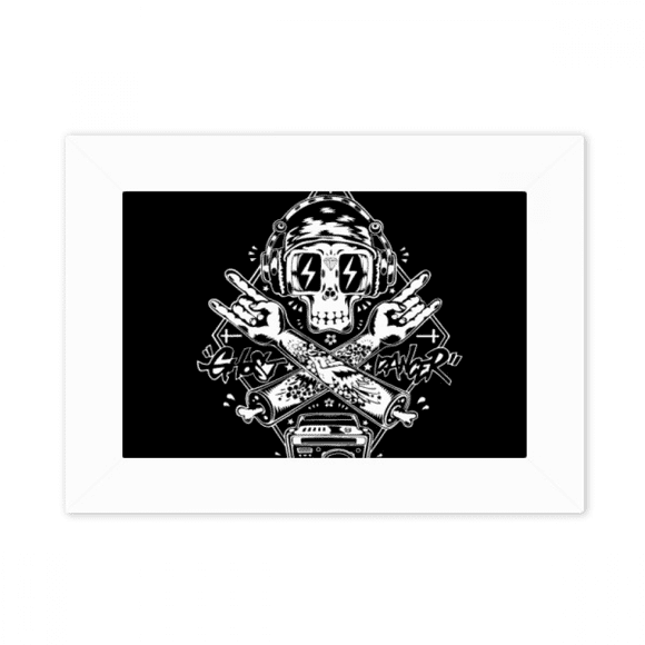 l Black Music Listening Illustrate Photo Mount Frame Picture Art Painting Desktop 5x7 inch