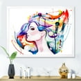 thumbnail image 3 of Designart 'Beautiful Young Woman With Colorful Hair' Traditional Framed Art Print, 3 of 4