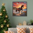 thumbnail image 4 of Pintura de diamante 5D DIY Kit de caballos de taladro redondo completo decoración del hogar arte artesanal 30x30cm, 4 of 9