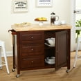 thumbnail image 5 of TMS Monterey Butcher Block Rolling Kitchen Island with Drawers, Cabinet, and Towel Rack, Espresso, 5 of 8