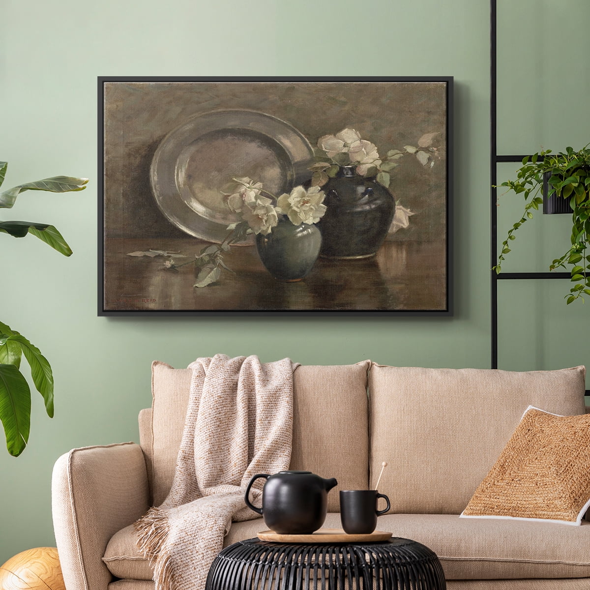 Vintage Botanical Print-XXXIV By Wexford Home Framed in Black Wood Gallery Wrapped Canvas 17 in. x 25 in.