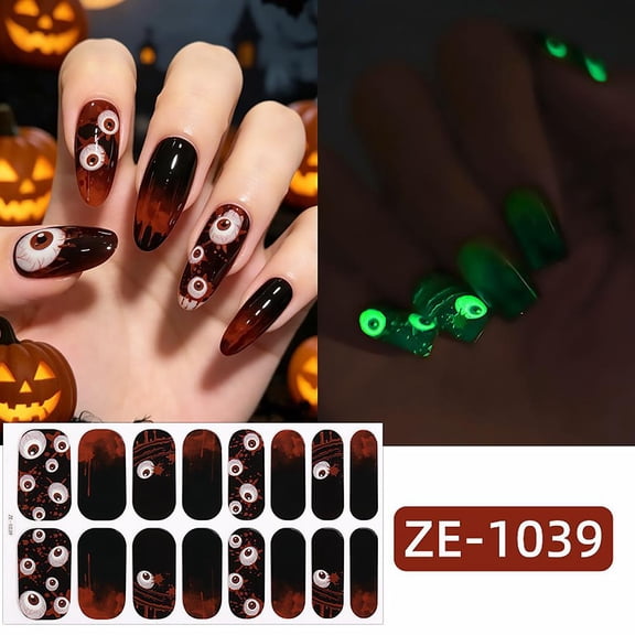 Halloween Nail Stickers, Glow in the Dark DIY Nail Art for Party Decorations