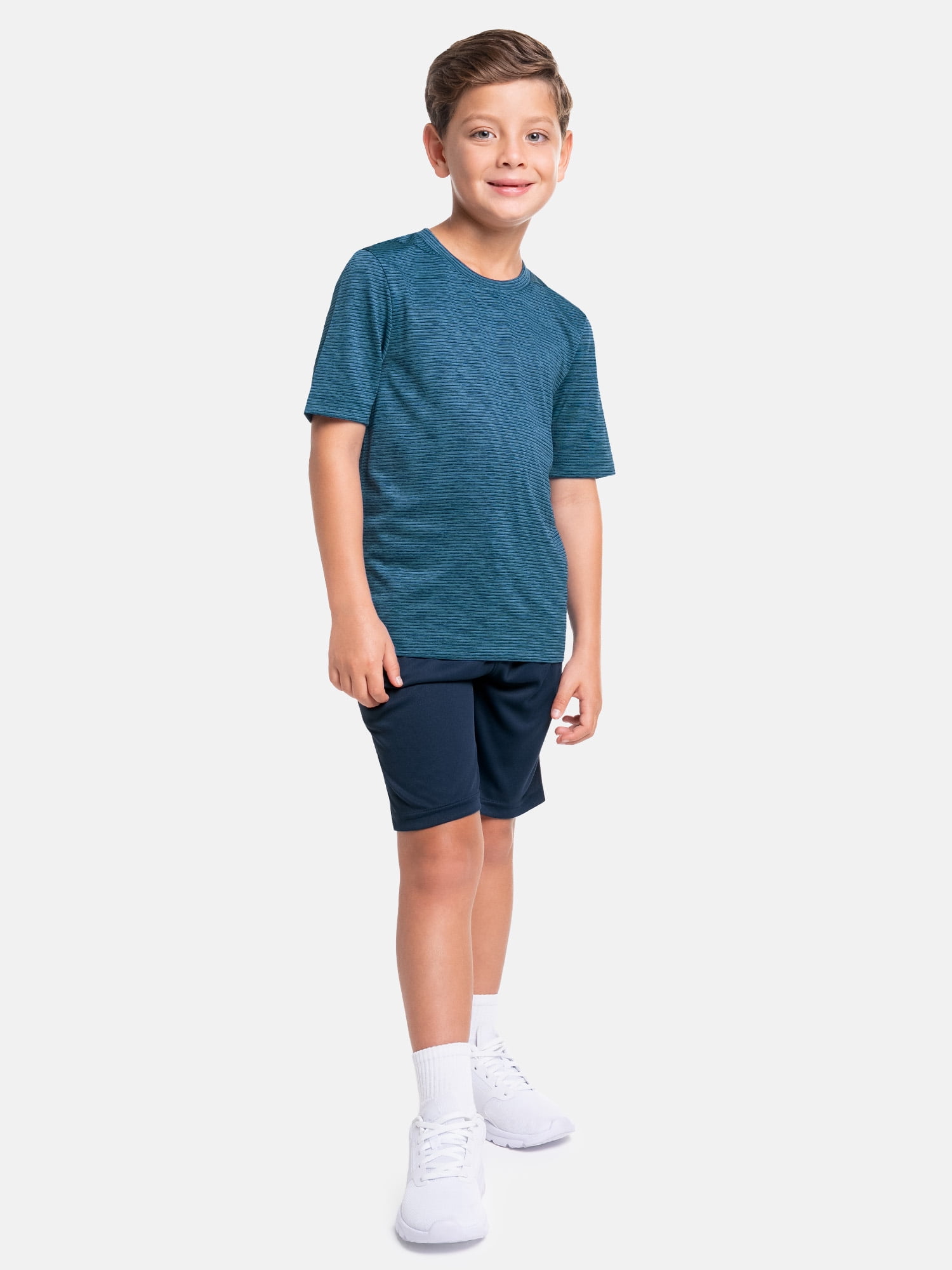 Athletic Works Boy's Short Sleeve Core Active T-Shirt 2-Pack, Sizes 4-18 & Husky