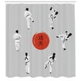 thumbnail image 3 of Ambesonne Kung Fu Shower Curtain, Men in Karate Clothes Moves, 69"Wx70"L, Pale Grey Vermilion, 3 of 3