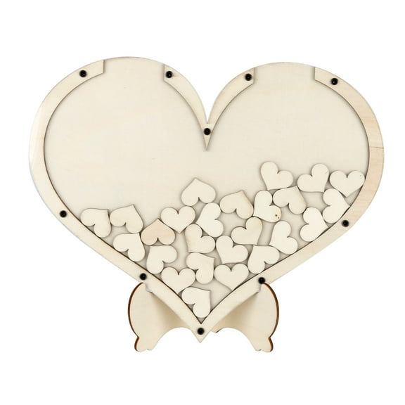 1 set Heart Storage Box Wedding Guest Book Personalized Wooden Hearts Rustic Wedding Decorations