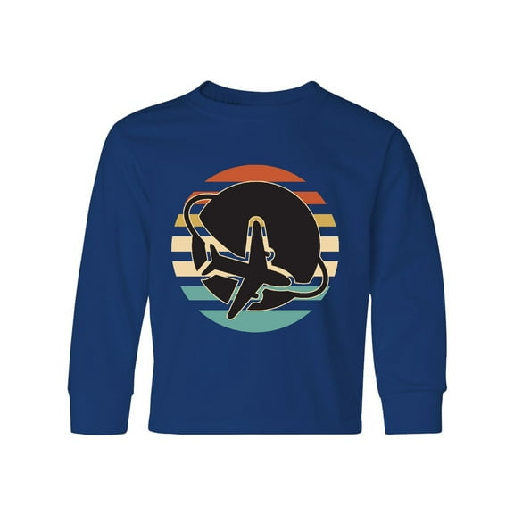 Inktastic Airplane Trip Vintage Travel Long Sleeve Youth T-Shirt