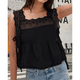 thumbnail image 4 of Camiseta Sin Mangas de Encaje Y2K para Mujer, con Abertura Lateral y Lazo, con Volantes Transparentes, Ideal para Salir de Verano Negro M, 4 of 8