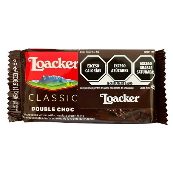 Galleta Loacker classic con crema de avellanas doble chocolate 45 g