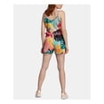 thumbnail image 2 of ADIDAS $60 Womens New Yellow Printed Tie Tank Cropped Romper S B+B, 2 of 4