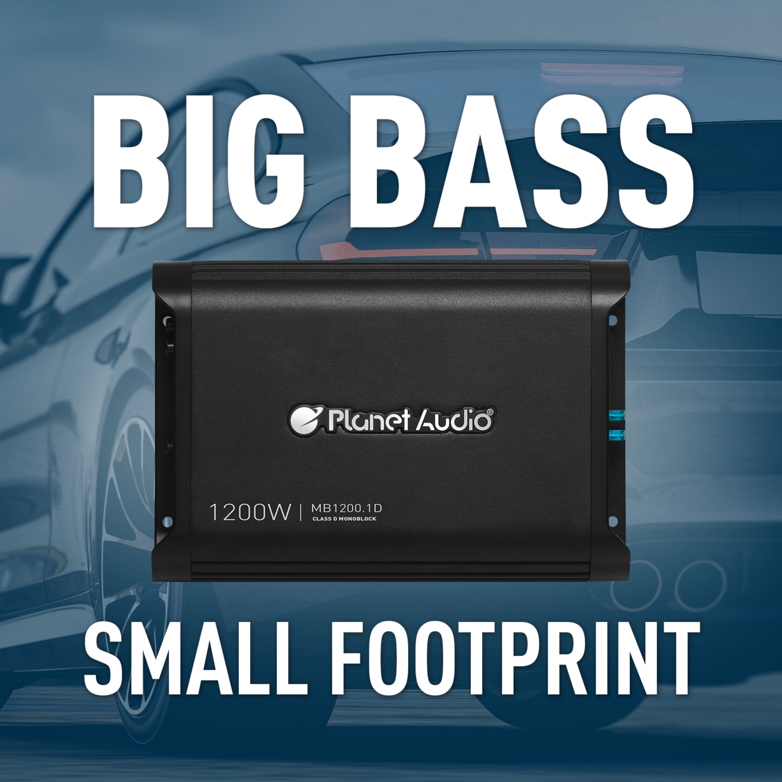 Planet Audio MB1200.1D 1200 Watt Class D Car Amplifier, 1 Ohm Stable, Mosfet