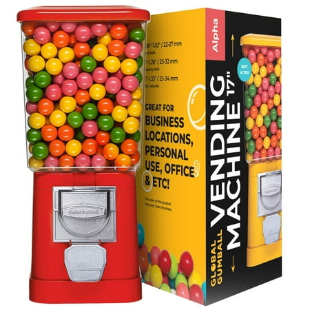 Gumball Machine - Red Home Vending Machine - Candy Dispenser - Bubble Gum Machine for Kids - Gum Ball Machine Without Stand