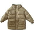 thumbnail image 6 of Agkizg Girls Mid Length Hooded Down Coat Thick Windproof Winter Puffer Jacket with Pockets Solid Color Warm Outerwear, 6 of 6
