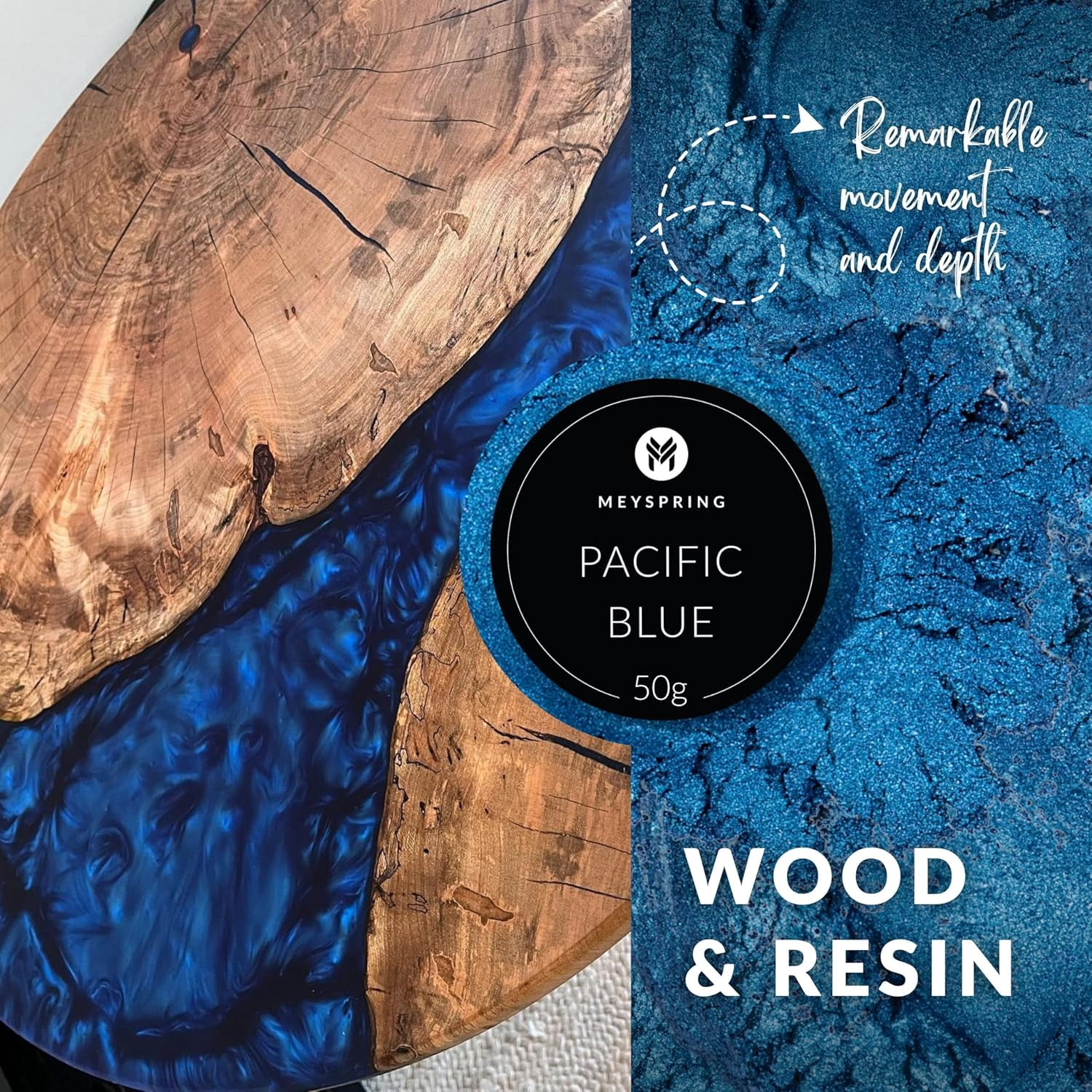 Pacific Blue Epoxy Resin Color Pigment - 50 Grams - Great for Resin Art, Epoxy Resin, and UV Resin - Mica Powder for Epoxy Resin
