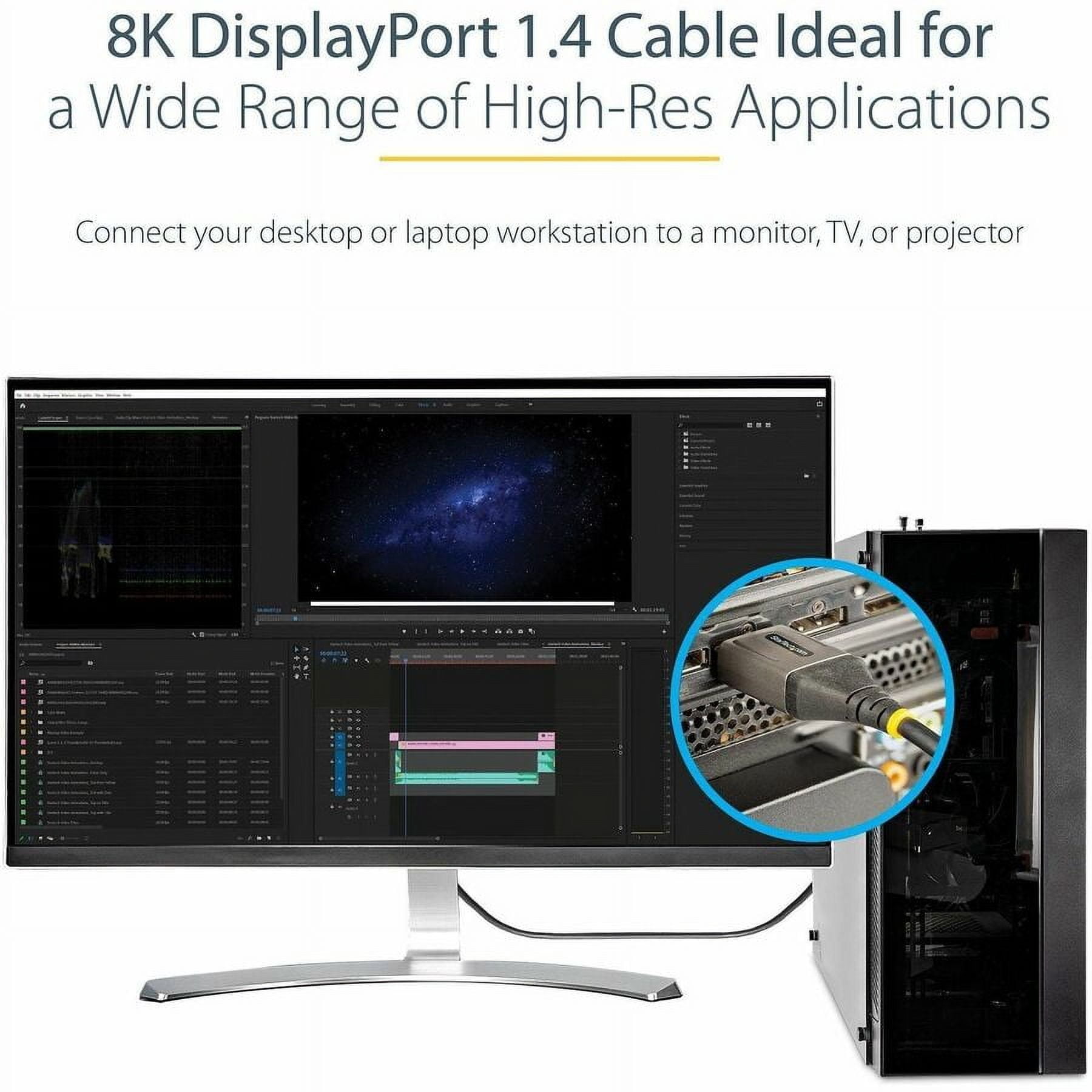 StarTech.com 1ft (30cm) DisplayPort 1.4 Cable, 8K 60Hz HDR10, UHD 4K 120Hz Video, DP to DP Monitor Cord, DP 1.4 Cable, M/M
